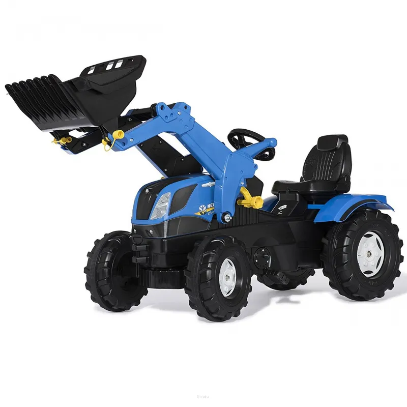 Rolly Toys rollyFarmtrac New Holland traktor na pedały z łyżką i cichymi kołami