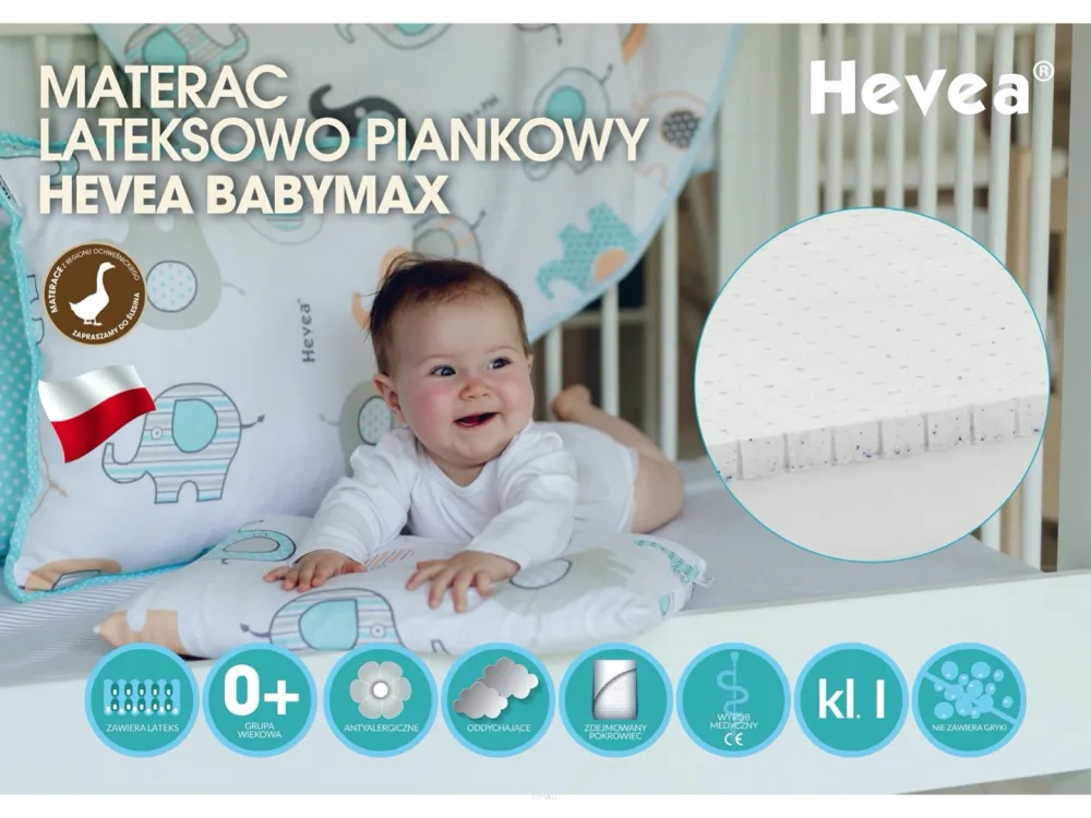 Materac z lateksem HEVEA BABY MAX 140x70cm