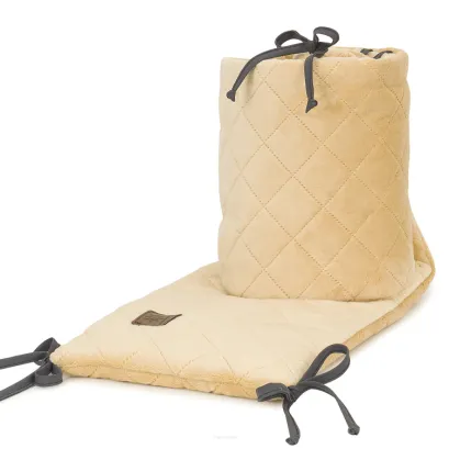 Ochraniacz do łóżeczka Mamo-Tato velvet pikowany miękki uniwersalny piaskowy 180x30cm