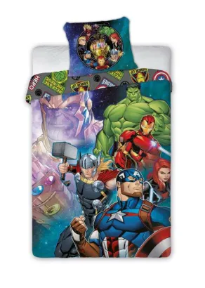 Pościel dla dziecka Faro 0827 Avengers Kapitan Ameryka Iron Man Hulk Bruce Banner Thor 160x200cm