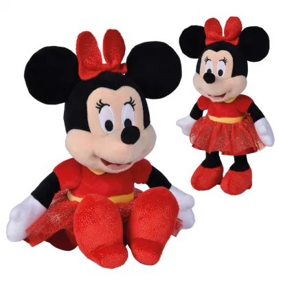 SIMBA DISNEY Maskotka Myszka Minnie w połyskującej czerwonej sukni 25cm