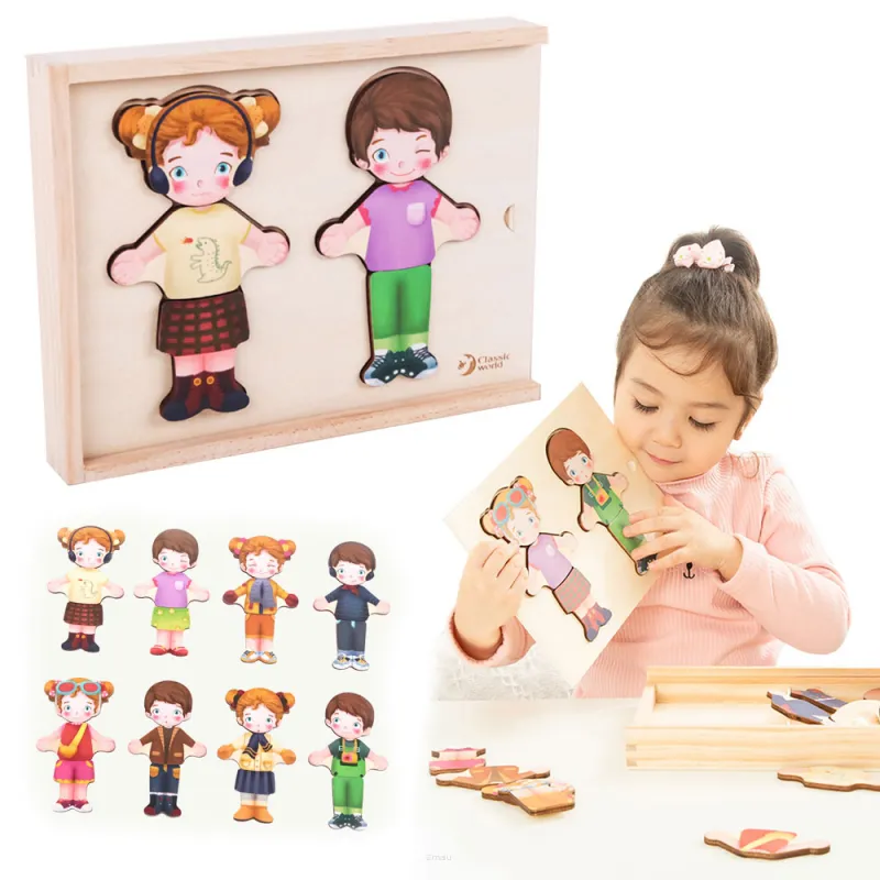 CLASSIC WORLD Drewniane Puzzle Dress-up MONTESSORI