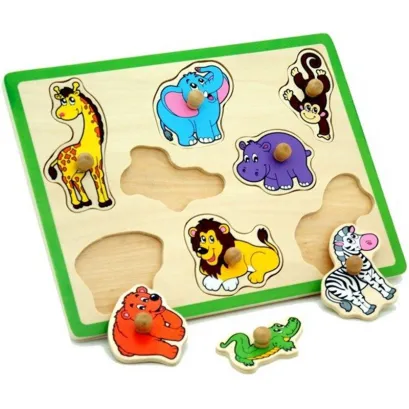 Drewniane Puzzle Zwierzęta ZOO Układanka Viga Toys