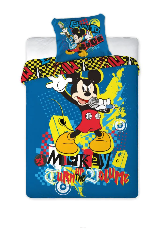 Pościel dla dziecka Faro 6895 Myszka Miki Mickey Mouse Mikrofon 160x200cm