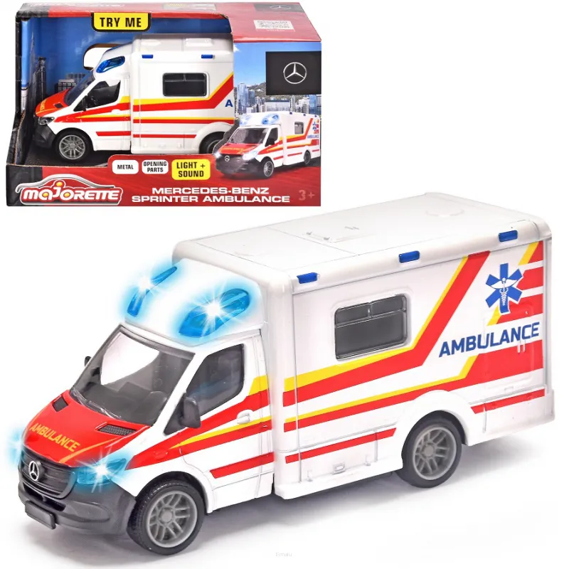 MAJORETTE Grand Mercedes Ambulans Karetka Pogotowia 12,5cm