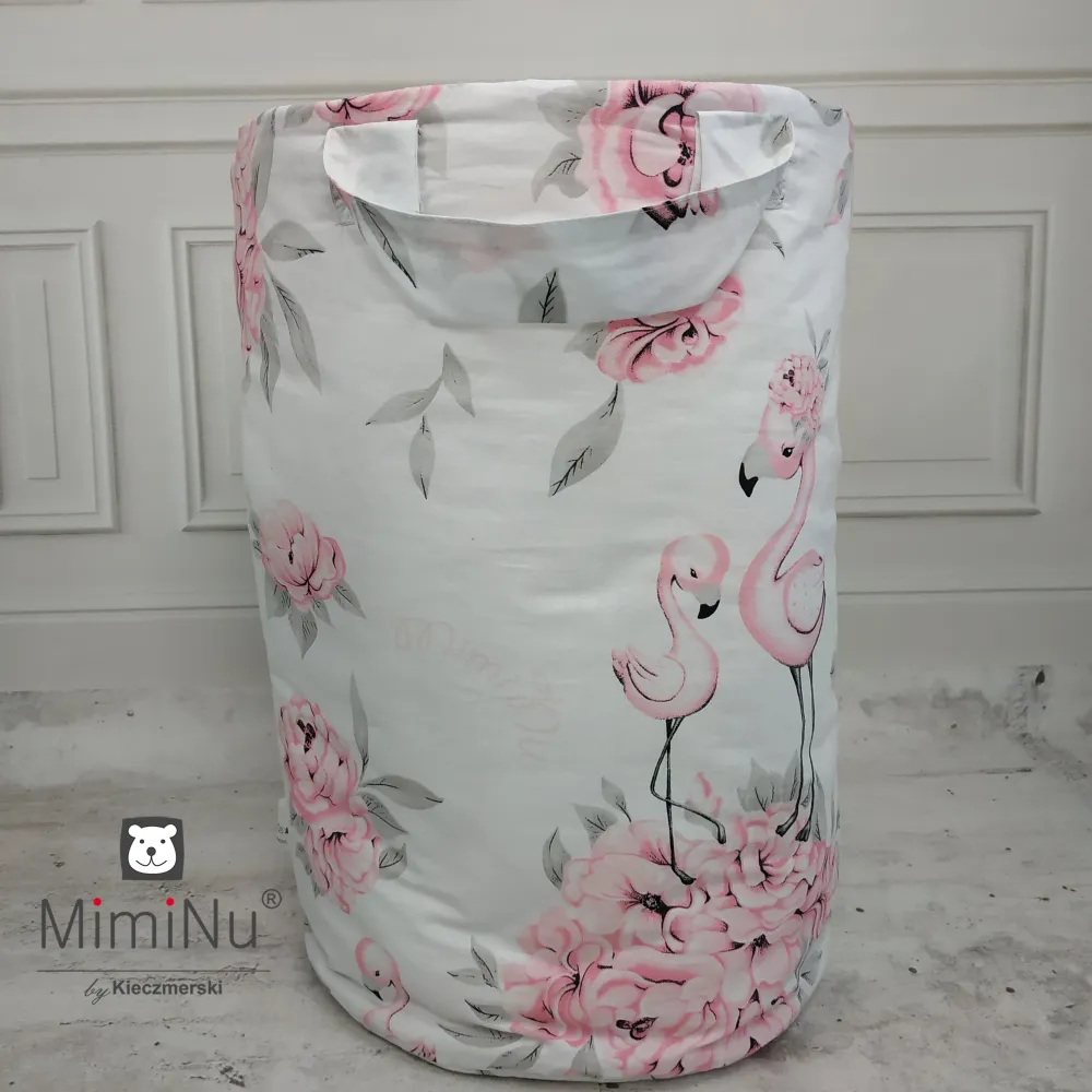 Worek torba na zabawki 50x35cm PEONIE RÓŻ+BAWEŁNA RÓŻ