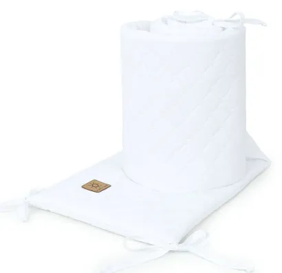 Ochraniacz do łóżeczka Mamo-Tato velvet pikowany miękki uniwersalny biały 180x30cm