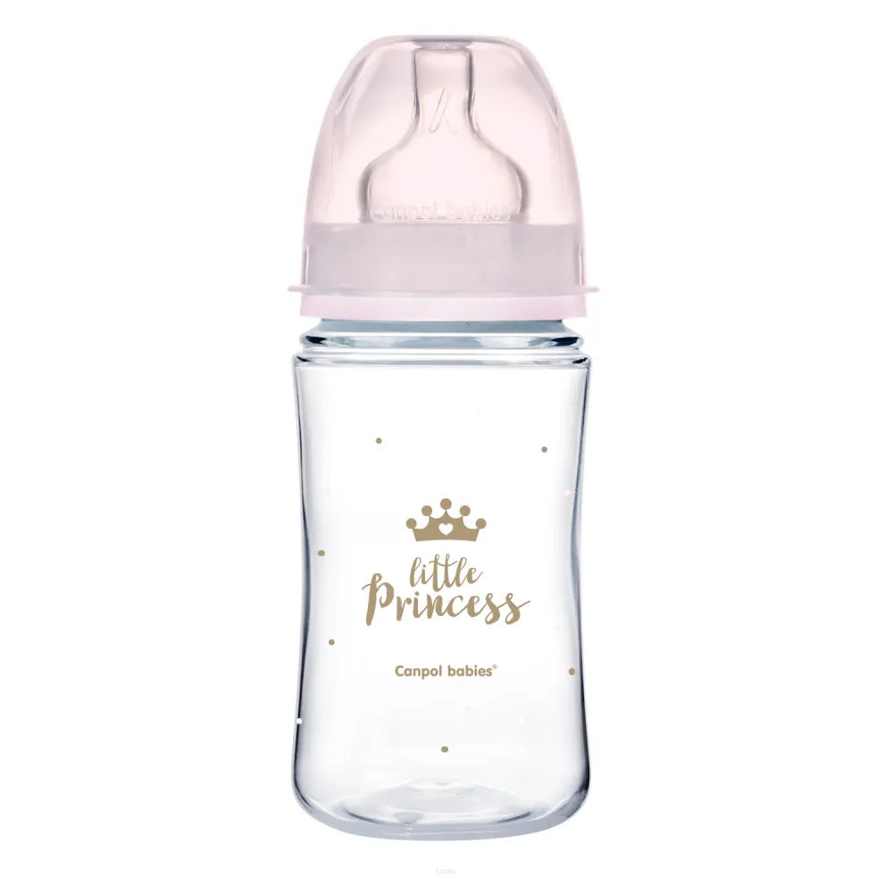 Canpol butelka szeroka antykolkowa 240ml  EasyStart ROYAL BABY różowa