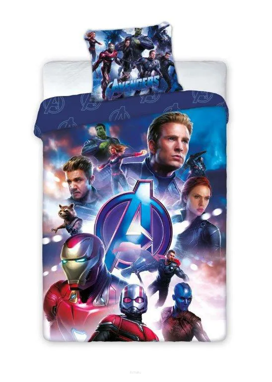 Pościel dla dziecka Faro 0704 Avengers Kapitan Ameryka Iron Man Hulk Bruce Banner Thor 140x200cm